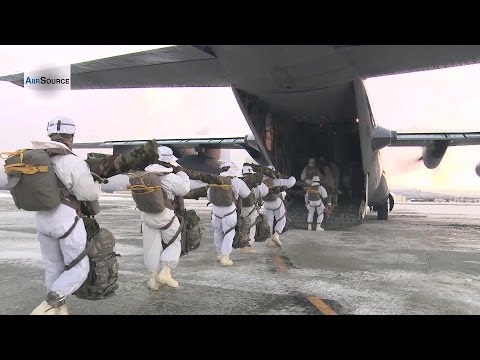 US Military Paratroopers Arctic Airborne Operation