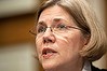 Elizabeth Warren, a professor at Harvard, questions Timothy Geithner, U.S. treasury secretary, unseen, during a hearing of the Congressional Oversight Panel for the Troubled Asset Relief Program (TARP), in Washington, D.C., U.S., on Tuesday, April 21, 2009. Geithner said at the hearing that the 