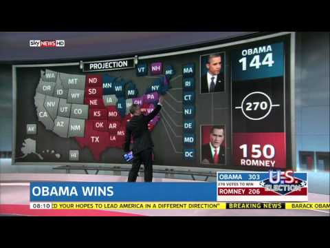 Sky News HD | US Election Wall 'Obama Wins' November 2012