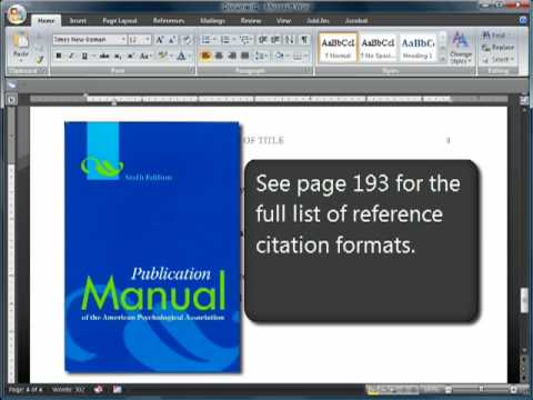 APA Format Citations-Sixth (6th) Edition