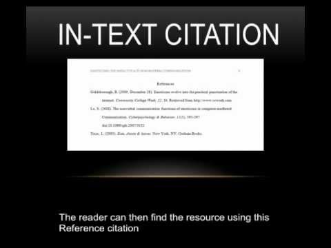 APA In Text Citations