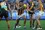 Richmond v Hawthorn AFL MCG , Cyril Rioli gathers in heavy traffic
Photo Pat Scala The Age
Sunday the 27th of April 2014