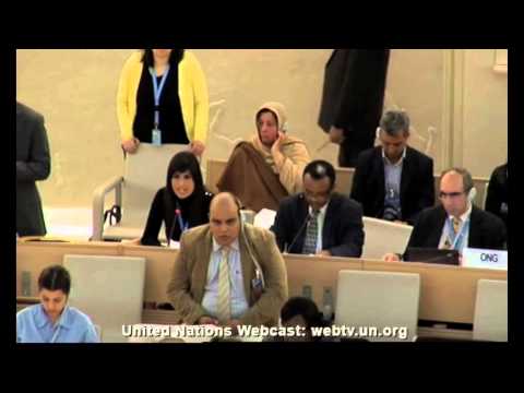 Naghmeh Abedini at the UN Human Rights Council in Geneva