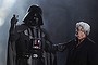 George Lucas with his most famous creation, Darth Vader.