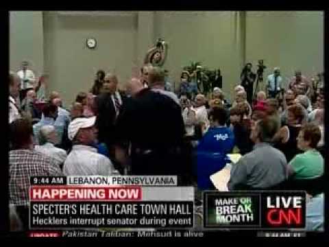 Sen. Arlen Specter Gets Mobbed to Kill Health Care in Lebanon, PA