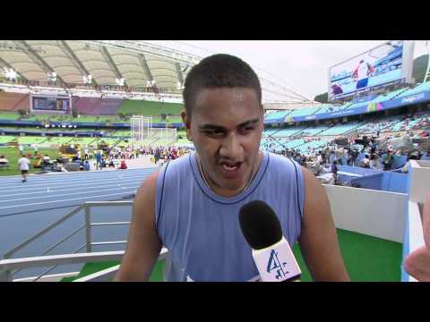 Soleau Tuvalu runs a personal best in the Men's 100m heats