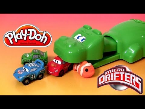 Play Doh Hungry Hungry Hippo Eats Micro Drifters Cars Disney Pixar Nemo play-doh car-toys review