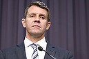 NSW Premier Mike Baird addresses the media during a press conference at Parliament House in Canberra on Friday 2 May 2014. Photo: Alex Ellinghausen