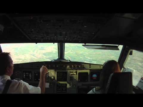 Cockpit view landing in Algiers