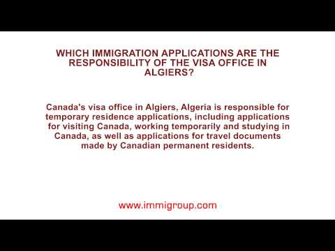 Which immigration applications are the responsibility of the visa office in Algiers?