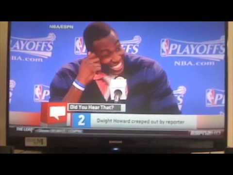 Dwight Howard Gets hit on by gay reporter during post game interview !