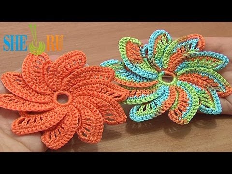 Spiral Flower Crochet Step-by-Step Tutorial 55 Crochet Around Posts