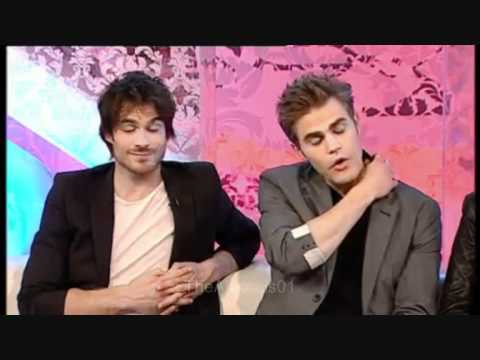 The Vampire Diaries Interview Ian Somerhalder,Paul Wesley,Nina Dobrev [ATENTION:Ian bites...!!]