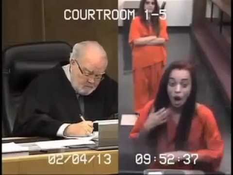 GIRL FLIPS OFF JUDGE, GETS 30 DAYS IN JAIL!