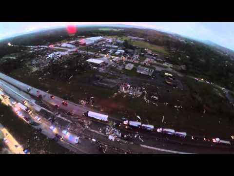 Arkansas Tornado Damage Aerial Video 4-27-2014