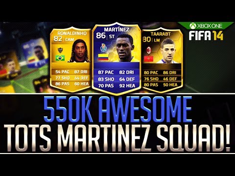 TOTS 86 MARTINEZ!! AWESOME 550K SQUAD BUILDER! FIFA 14 ULTIMATE TEAM!