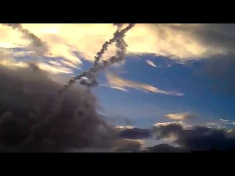 FNN Syria Damascus countryside Al Qutayfah smokes of SCUD missiles launched from Assad's brigade 155  5 1 2013