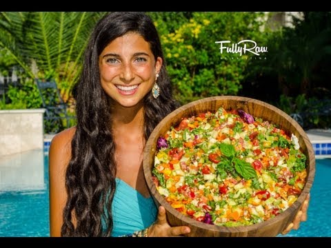 Mediterranean Salad with FullyRaw Hummus