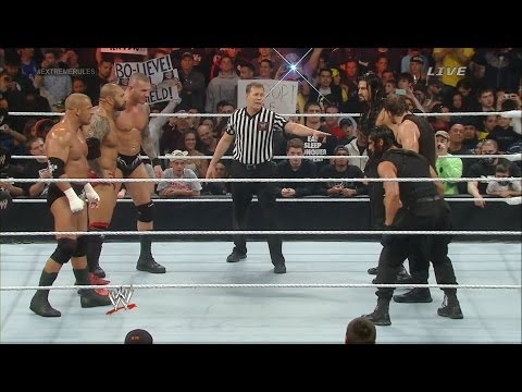 WWE Extreme Rules 2014 - The Shield Vs Evolution Triple H, Randy Orton, Batista