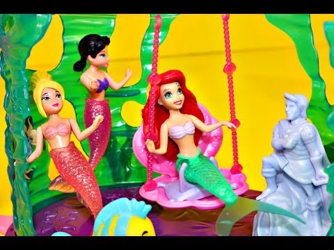 Ariel The Little Mermaid Toy Castle Undersea Playset Magic Clip Dolls Ariel's Sisters DisneyCarToys