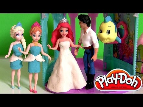 Play Doh Ariel Flip n Switch Castle MagiClip Disney The Little Mermaid Elsa & Anna Frozen Play Dough