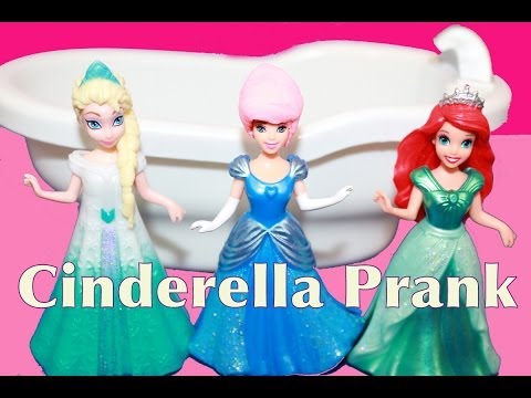 Ariel PRANKs CINDERELLA Disney Little Mermaid Frozen Elsa part 3 Play Doh Hair AllToyCollector