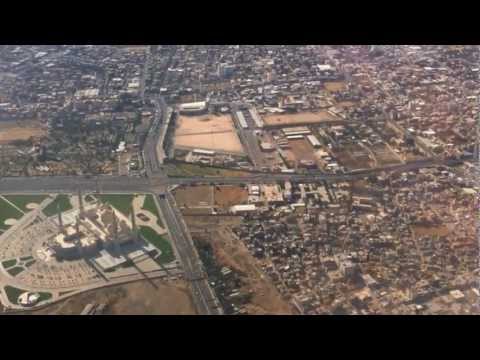 Landing at Sana'a int.l airport on Gulf Air A320-200.