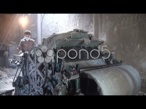 Cotton factory, production, unhealthy, danger, human rights, Tajikistan. Stock Footage