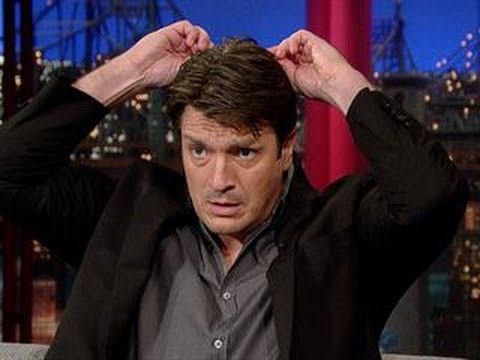 David Letterman - Nathan Fillion's Stupid Hairpiece Trick