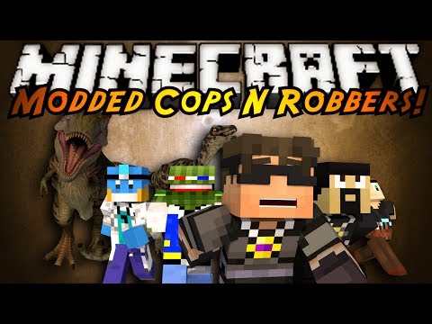 Minecraft Mini-Game : MODDED COPS N ROBBERS! JURASSIC PARK!