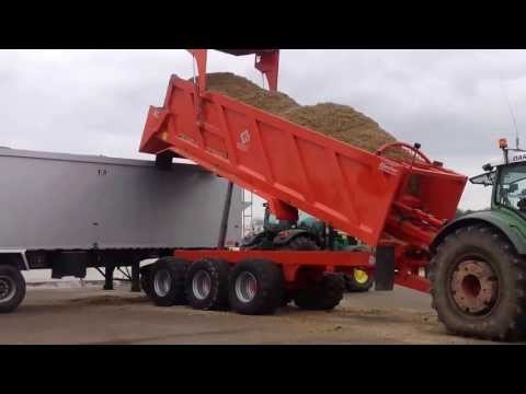 Larrington Chaser Trailer Unloading Maize in to Commercial Lorry