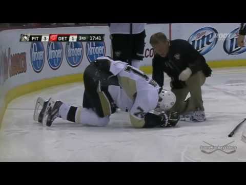 Evgeni Malkin Injury vs Detroit Red Wings (12/14/13)