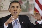 President Barack Obama gestures during his health care reform meeting at the Blair House in Washington, Thursday, Feb. 25, 2010.