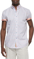 Neiman Marcus | Robert Graham Freshly Laundered Lorenzo Short-Sleeve Sport Shirt, Orange