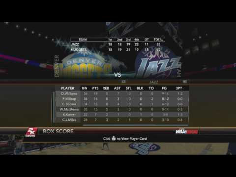 NBA 2K10 Utah Jazz vs Denver Nuggets - Playoff Game 6 Box Score