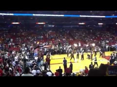 LeBron James and Norris Cole Pre-Game Dunks