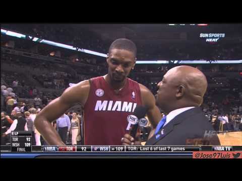 Chris Bosh postgame interview with Jax and Norris Cole videobomb HD | Heat at Spurs | 3/31/13