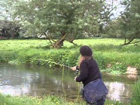 An evening fly fishing on a feeder stream of the River Test.wmv