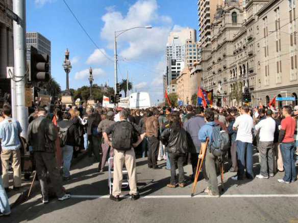 Crowd view in Spring Street