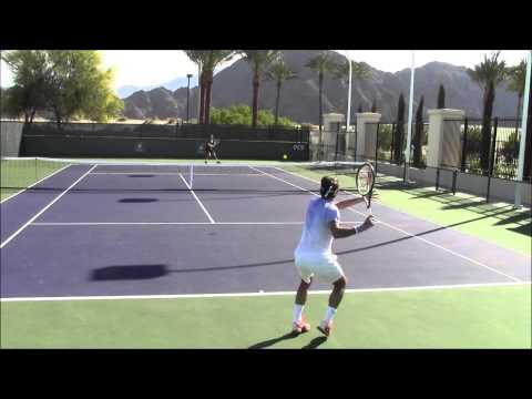 Federer vs Dimitrov (Indian Wells 2014 Prac)