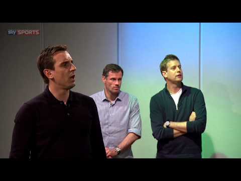 Gary Neville and Jamie Carragher show off their golf skills