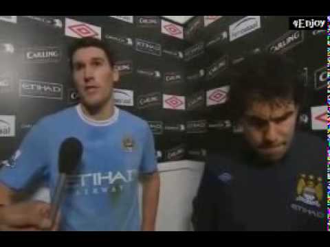 Carlos Tevez & Gareth Barry interview after Man Utd game