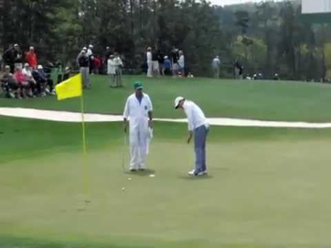 2014 Masters Golf Tournament - Adam Scott, Rory McIlroy, Phil Mickelson, Bill Haas - Practice Round