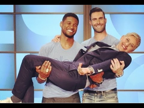 Adam Levine & Usher on The Ellen Show April 24 2014 Full Interview HD