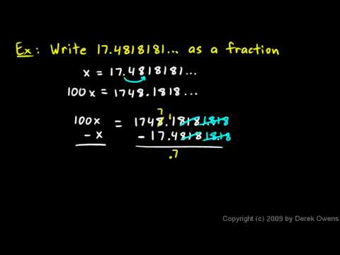 Algebra 1  11.2e - Converting Repeating Decimals to Fractions - Part 3