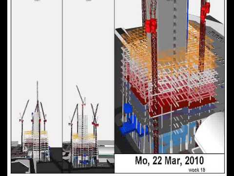 Synchro Professional 4D Construction Simulation AVI: The Shard, London UK