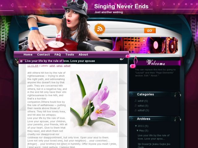 Singing Never Ends Blogger Template