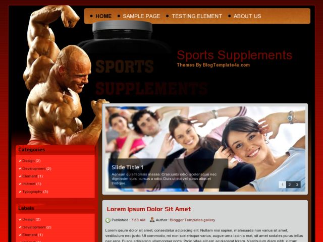 Sports Supplements Blogger Template