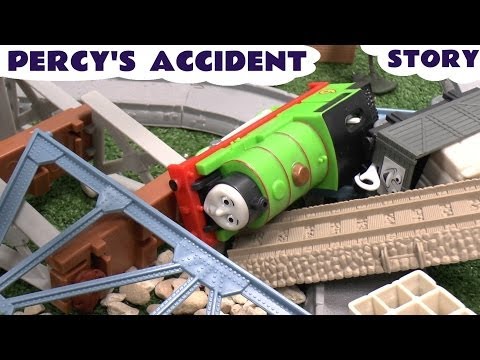 Thomas and Friends Play Doh Story Percy's Accident Thomas Tank Playdough Crash Diggin Rigs Rolland