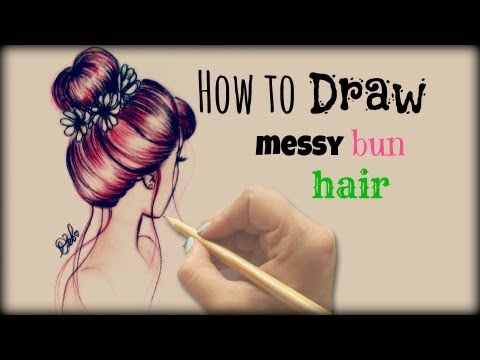 Drawing Tutorial ❤ How to draw and color  Messy Bun Hair